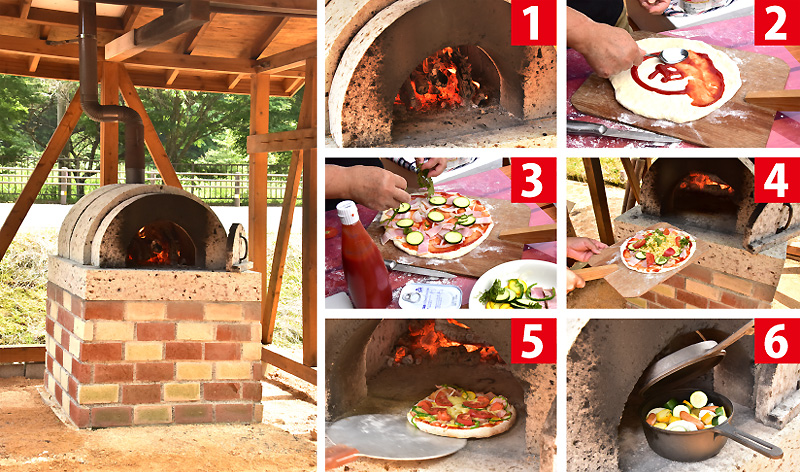 ピザ窯で、簡単、美味しく調理する！